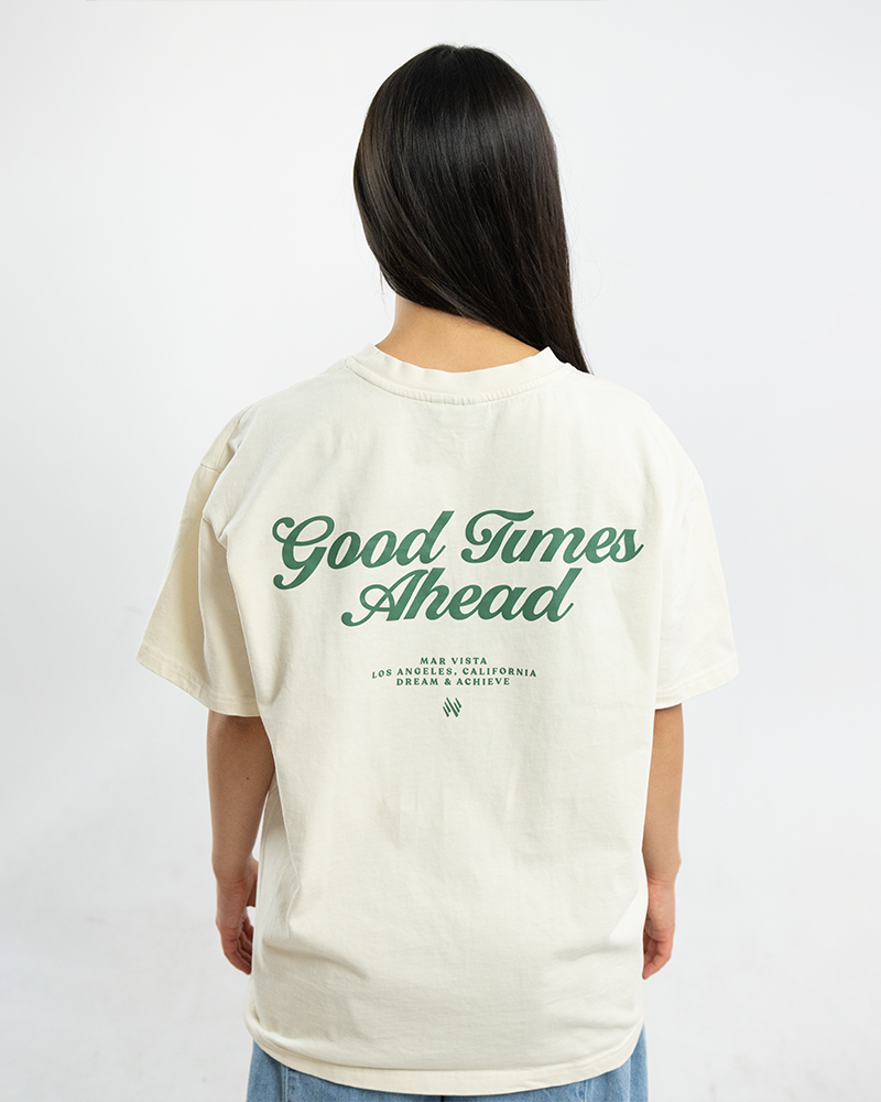OVERSIZED T-SHIRT GOOD TIMES AHEAD CREME