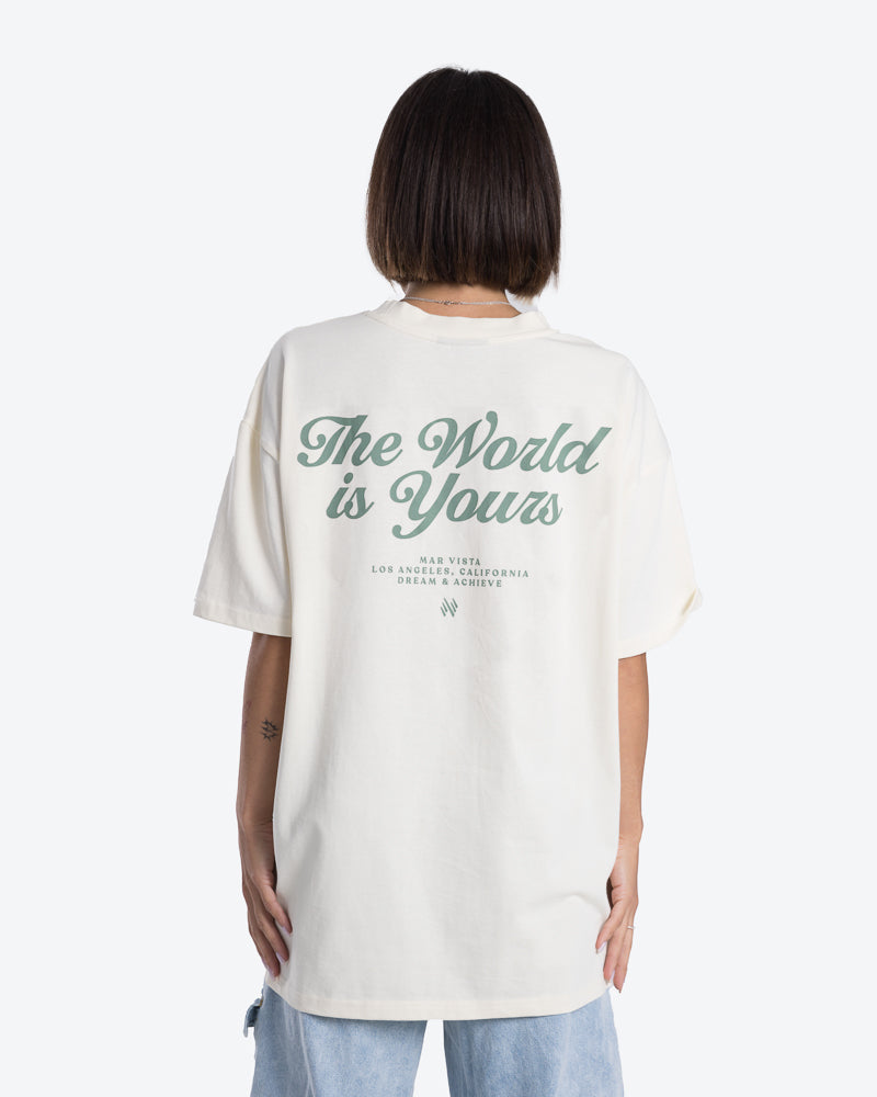 OVERSIZED T-SHIRT THE WORLD CREME