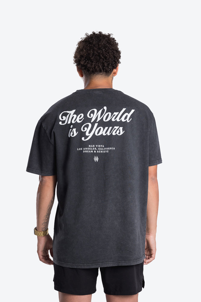 OVERSIZED T-SHIRT THE WORLD ACID WASHED