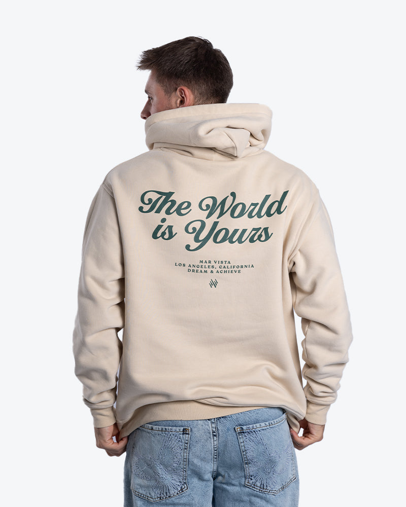 OVERSIZED HOODIE THE WORLD CREME